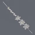 Eleganter silberner Haarreif mit Strassblumen für Hochzeiten und professionelle Fotoshootings - Silbernes Vielseitiges Stirnband Hs-j6824s