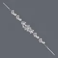 Eleganter silberner Haarreif mit Strassblumen und Schmetterlingen für Damen Frisuren - Silbernes Party-haarband Hs-j6828s