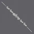 Elegantes silbernes Haarband mit Strassblumen und verstellbaren Bändern für Damen - Silbernes Vielseitiges Stirnband Hs-j6829s