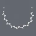 Eleganter Haarschmuck aus Silberlegierung mit Strassblättern und Blüten für Hochzeiten - Vielseitiges Haarband Mit Silbernem Blattmuster Hs-j5870