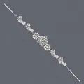 Eleganter silberner Haarreif mit Strass-Blumen für Hochzeiten und Verabredungen - Silbernes Vielseitiges Stirnband Hs-j6830s