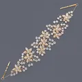 Elegantes goldfarbenes Haarband mit klaren Strassblumen für Hochzeiten und Partys - Goldener Schmetterlingsstirnreif Hs-j6619g