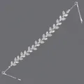Elegantes silbernes Haarband mit funkelnden Strassblumen und feinen Blattmotiven - Minimalistisches Und Vielseitiges Silbernes Stirnband Hs-j6098