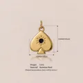 Pendentif as de pique en acier inoxydable doré, motif soleil, 15 mm x 13 mm taille - Pendentif Cœur de Pique / Or