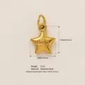 Pendentif étoile minimaliste en acier inoxydable plaqué or 18 carats gravé « Lucky », 3,5g - Pendentif Étoile / Or