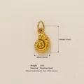Pendentif coquille d'escargot minimaliste en acier inoxydable doré 18 carats et mesures - Pendentif Conque / Or