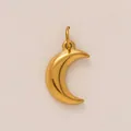 Pendentif croissant de lune minimaliste en acier inoxydable plaqué or 18 carats DIY - Style Lune (N° 2) / Or