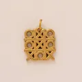 Pendentif grille Tic-Tac-Toe en acier inoxydable plaqué or 18K pour la création - Style de Jeu Morpion / Or