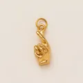 Pendentif main doigts croisés en acier inoxydable plaqué or 18K pour bijoux DIY - Style Geste de Main Bonne Chance / Or