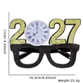 Sparkling gold glitter 2027 New Year party glasses with decorative clock face design - New Year Glasses / 2027 Clock Style