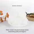 Natural white raw crystal diffuser stones presented in a minimalist ceramic bowl - White Crystal / 100g (3-5cm)