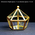 Geometric gold glass jewelry box for aromatherapy crystals and home decor - Pentagram Glass Bowl / 11x11cm