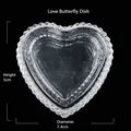 Heart-shaped clear faceted glass container for diffuser stones with dimensions - Heart Bowknot Style / 7.4x5cm
