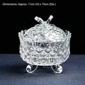 Elegant embossed glass aromatherapy container with bow lid handle for crystal stones - Butterfly Crystal Bowl / 13x10cm