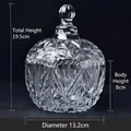 Ornate cut glass aromatherapy crystal jar with lid, 19.5cm total height and 13.2cm diameter - XL Starry Sky Cleansing Bowl / Diameter 13CM