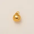 Professional 18K gold plated spherical DIY jewelry pendant with hammered texture detail - Baseball Style (PJ1210) / Gold