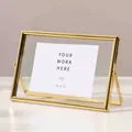 Minimalist gold metal picture frame with transparent glass, 10x15 size, SKU variant - Horizontal / 6 Inch (10.2x15.2cm) / Gold