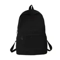 Minimalistischer, einfarbiger schwarzer Rucksack mit großem Fassungsvermögen - Schwarz