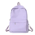 Minimalist solid lavender purple casual backpack for travel and school - Purple