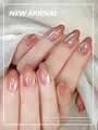 Eleganti unghie finte mandorla perlate color nude per un'estetica lussuosa. - By2140 / Unghie Finte#30 Pezzi/Scatola