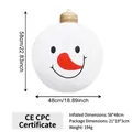 Großer aufblasbarer 22,8-Zoll Weihnachts-Schneemann-Ball für die Außendekoration - Weißer Schneemann Weihnachtskugel