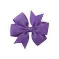 Petite barrette à nœud en ruban gros-grain violet faite main pour bébé avec bouts en V - Violet (465)