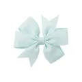 Petite barrette nœud bleu clair faite main en ruban gros-grain pour bébé et fille - Bleu Glacé (324)