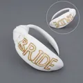 Λευκή στέκα μαλλιών με χάντρες 'BRIDE' για το πάρτι της μέλλουσας νύφης - Λευκή Καθημερινή Κορδέλα Για Τα Μαλλιά Ts-j3338wg