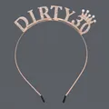 Diadema de oro rosa con pedrería y letras Dirty 30 para fiesta de 30 cumpleaños - Diadema Color Oro Rosa Para Mujeres De 30 Años Ts-j3371rg