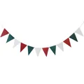 Christmas party bunting banner with red, dark green and white paper triangle flags - Red White And Dark Green Triangle