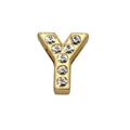 8mm gold-plated rhinestone letter Y bead for DIY jewelry making - Rhinestone Letter-Y