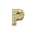 8mm gold plated rhinestone alphabet bead letter P for DIY jewelry and bracelets - Rhinestone Letter-P