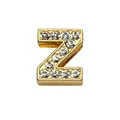 Golden 8mm sparkling rhinestone letter Z slide bead for DIY jewelry making and bracelets - Rhinestone Letter-Z