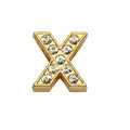Sparkling 8mm gold plated rhinestone letter X bead for DIY jewelry and bracelet making - Rhinestone Letter-X