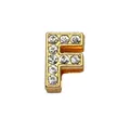 Premium 8mm gold-plated rhinestone letter F bead charm for DIY jewelry making accessories - Rhinestone Letter-F