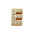 Sparkling 8mm gold-plated letter E bead with rhinestones for DIY custom jewelry crafts. - Rhinestone Letter-E