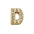 Perle lettre D dorée 8mm avec strass scintillants pour bijoux et bracelets DIY - Lettre en Strass-D / 8mm / Or