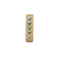 8mm gold-plated rectangular bead with clear rhinestones representing letter I for DIY jewelry - Rhinestone Letter-I