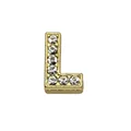 Shiny 8mm gold-plated rhinestone letter L bead for DIY bracelet jewelry accessory - Rhinestone Letter-L