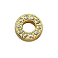 Elegant 8mm gold circular charm bead with sparkling clear rhinestones for DIY jewelry making - Rhinestone Letter-O