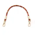 Bandoulière de sac style ethnique multicolore avec mousquetons en métal doré de qualité - 35 cm / Brun orangé avec fermoir argenté
