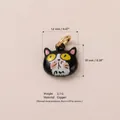 Ciondolo gatto nero cartone animato carino in rame con placcatura in oro 14K per DIY - Ciondolo Vecchio Gatto Nero
