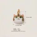 Ciondolo testa di gatto cartone animato accessorio DIY in rame con misure - Ciondolo Gatto Arrabbiato