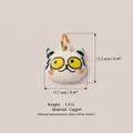 Ciondolo gatto cartone animato bianco e giallo per gioielli DIY, accessorio rame 11x11mm - Ciondolo Gatto Furbo