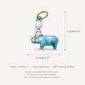 Ciondolo animale rinoceronte blu in acciaio dorato PVD con cappellino - Stile Rinoceronte (N. 2)