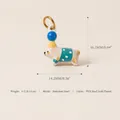 Handbemalter Hund-Charm aus vergoldetem Edelstahl, Detailgröße 16,2 mm x 14,2 mm. - Blauer Bär Stil (Nr. 16)