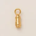 Minimalist 18K gold plated cylindrical DIY pendant accessory with a top hanging ring. - Bullet Style (PJ1183) / Gold