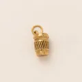 Detailed 18K gold plated coffee cup charm pendant for creative DIY jewelry making projects - Coffee Cup Style (PJ1184) / Gold