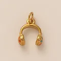 Elegant 18K gold plated headphone shaped pendant charm with colorful polka dot details for DIY - Earphone Style (PJ1185) / Gold with Colorful Dots