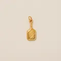 Elegant 18K gold-plated pickleball paddle pendant charm for DIY handmade jewelry designs - Pickleball Style (PJ1187) / Gold